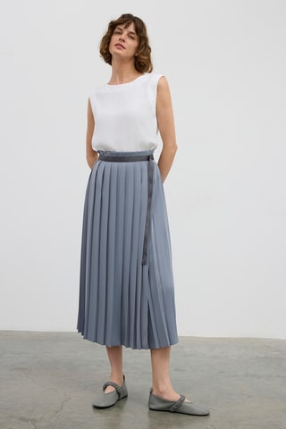 Jupe plissée taille haute - Anthracite