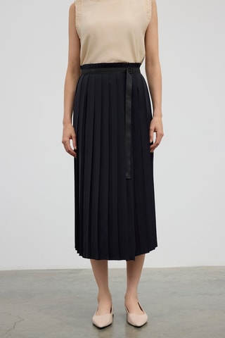 Jupe plissée taille haute - Noir