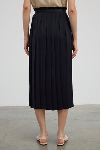 Jupe plissée taille haute - Noir