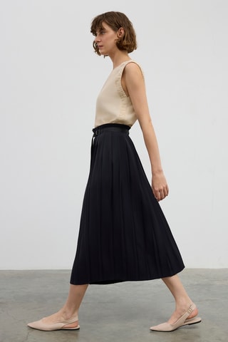 Jupe plissée taille haute - Noir