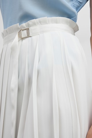 Jupe plissée taille haute - Blanc
