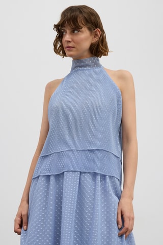 Top en dentelle - Bleu