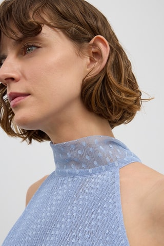 Top en dentelle - Bleu