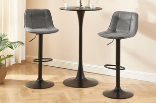 2 tabourets Tom - Gris et noir