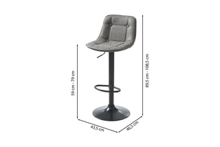2 tabourets Tom - Gris et noir