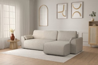 Canapé d'angle droit convertible Capucins - Beige