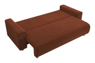 Canapé convertible Chartrons - Terracotta - 3 places - En velours côtelé