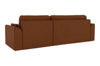 Canapé d'angle droit convertible Capucins - Terracotta - 4 places - En velours côtelé