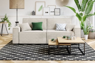 Canapé droit Mira convertible - Beige