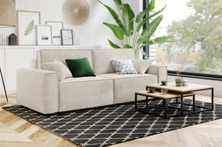 Canapé droit Mira convertible - Beige