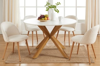 Table Harry - Blanc et naturel