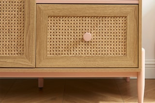 Armoire 1 porte Pablo - Naturel et rose