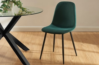 4 chaises Lena - Vert et noir