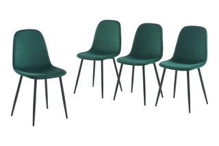 4 chaises Lena - Vert et noir