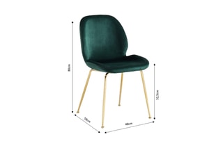 2 chaises Gisel - Vert et doré