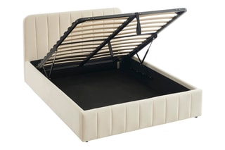 Lit-coffre avec sommier en bois Simi - Couchage 140 x 190 cm