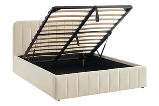 Lit-coffre avec sommier en bois Simi - Couchage 140 x 190 cm