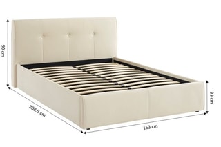 Lit-coffre avec sommier en bois Seguro - Couchage 140 x 190 cm