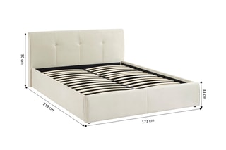 Lit-coffre avec sommier en bois Seguro - Couchage 160 x 200 cm