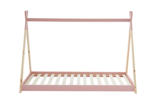 Lit tipi enfant Tiny - Rose et naturel