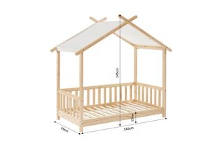 Lit enfant tente Tiny - Blanc et naturel