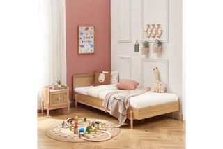 Lit enfant Pablo - Rose et imitation bois