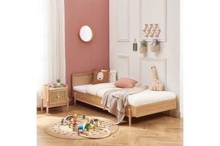 Lit enfant Pablo - Rose et imitation bois