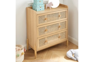 Commode Pablo - 
Imitation bois et naturel