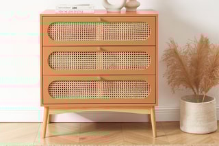 Commode 3 tiroirs Sixtine - Naturel et terracotta