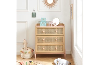 Commode enfant 3 tiroirs Pablo - Naturel et rose