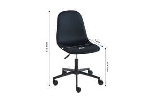Chaise de bureau à roulettes Lena - Noir