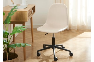 Chaise de bureau à roulettes Lena - Beige et noir