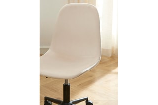 Chaise de bureau à roulettes Lena - Beige et noir