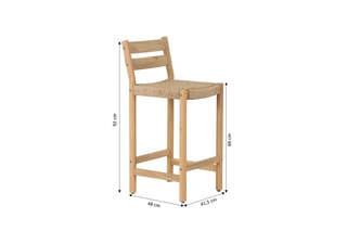 2 tabourets de bar en acacia Mina - 41,5 x 92 x 48 cm