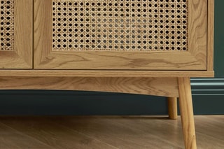 Buffet 2 portes Ines - Imitation chêne - 90 x 75 x 40 cm