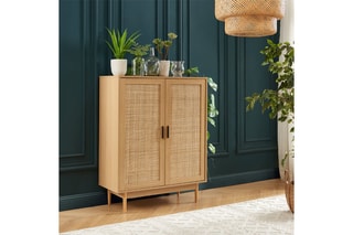 Buffet haut 2 portes Amana - Imitation chêne