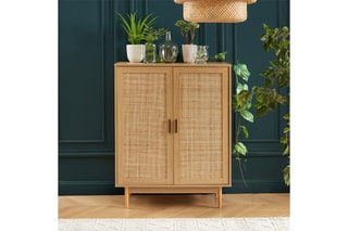 Buffet haut 2 portes Amana - Imitation chêne