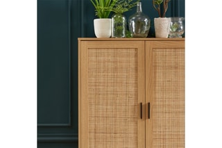 Buffet haut 2 portes Amana - Imitation chêne