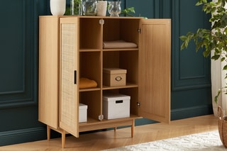 Buffet haut 2 portes Amana - Imitation chêne