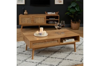 Table basse Inès - 
Imitation chêne et naturel