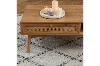 Table basse Inès - 
Imitation chêne et naturel