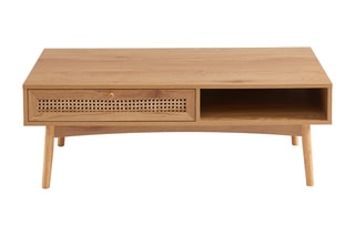 Table basse Inès - 
Imitation chêne et naturel
