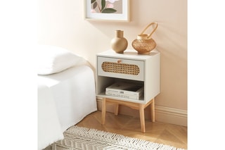 Table de chevet Sixtine - Blanc et naturel