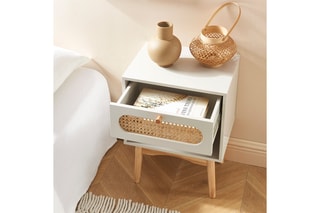 Table de chevet Sixtine - Blanc et naturel