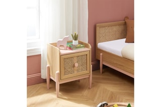 Table de chevet Pablo - Imitation bois et rose