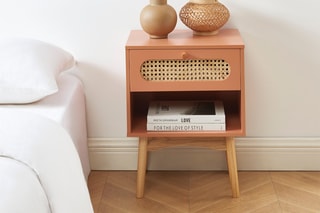 Table de chevet 1 tiroir Sixtine - Terracotta et naturel