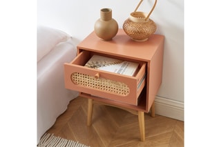 Table de chevet 1 tiroir Sixtine - Terracotta et naturel