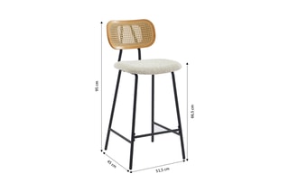 2 tabourets Tina - 51,5 x 95 x 45 cm