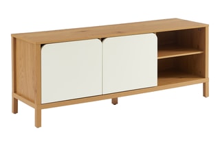 Meuble TV 2 portes en bois d’hévéa Kilda - 140 x 54 x 39 cm