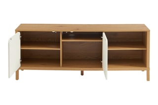 Meuble TV 2 portes en bois d’hévéa Kilda - 140 x 54 x 39 cm